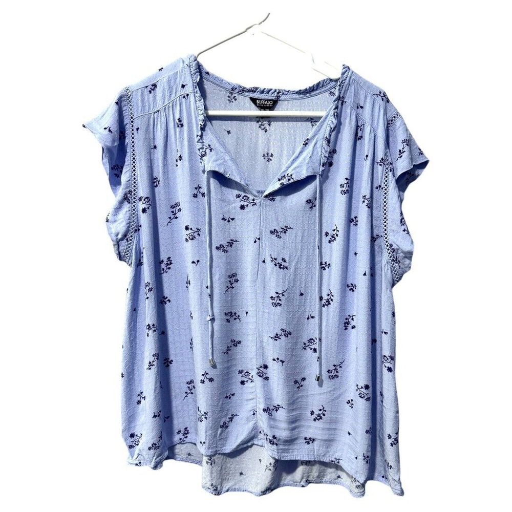 Buffalo‎ David Bitton Top Oversized Boxy Floral Short Sleeve XXL